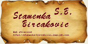 Stamenka Birčaković vizit kartica